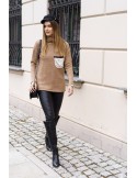 Loose turtleneck with sequin cappuccino pocket 321950 - Online store - Boutique